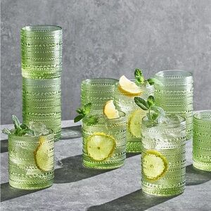 Vintage Drinking Glasses (6) & glass straws NIB